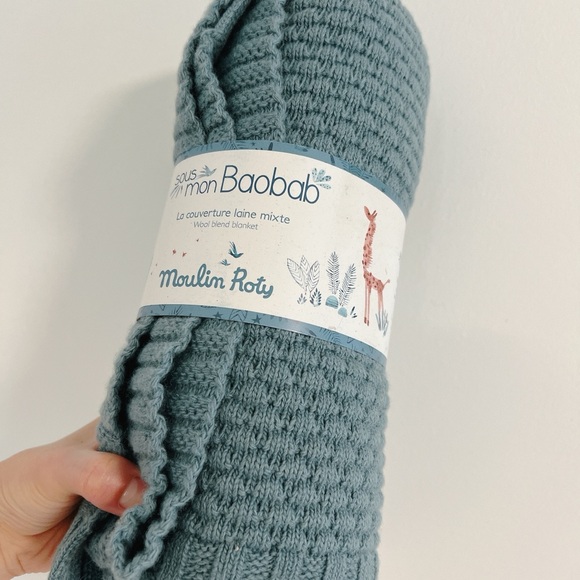 Blue Wool Blend Blanket - Sous mon Baobab - Picture 5 of 8